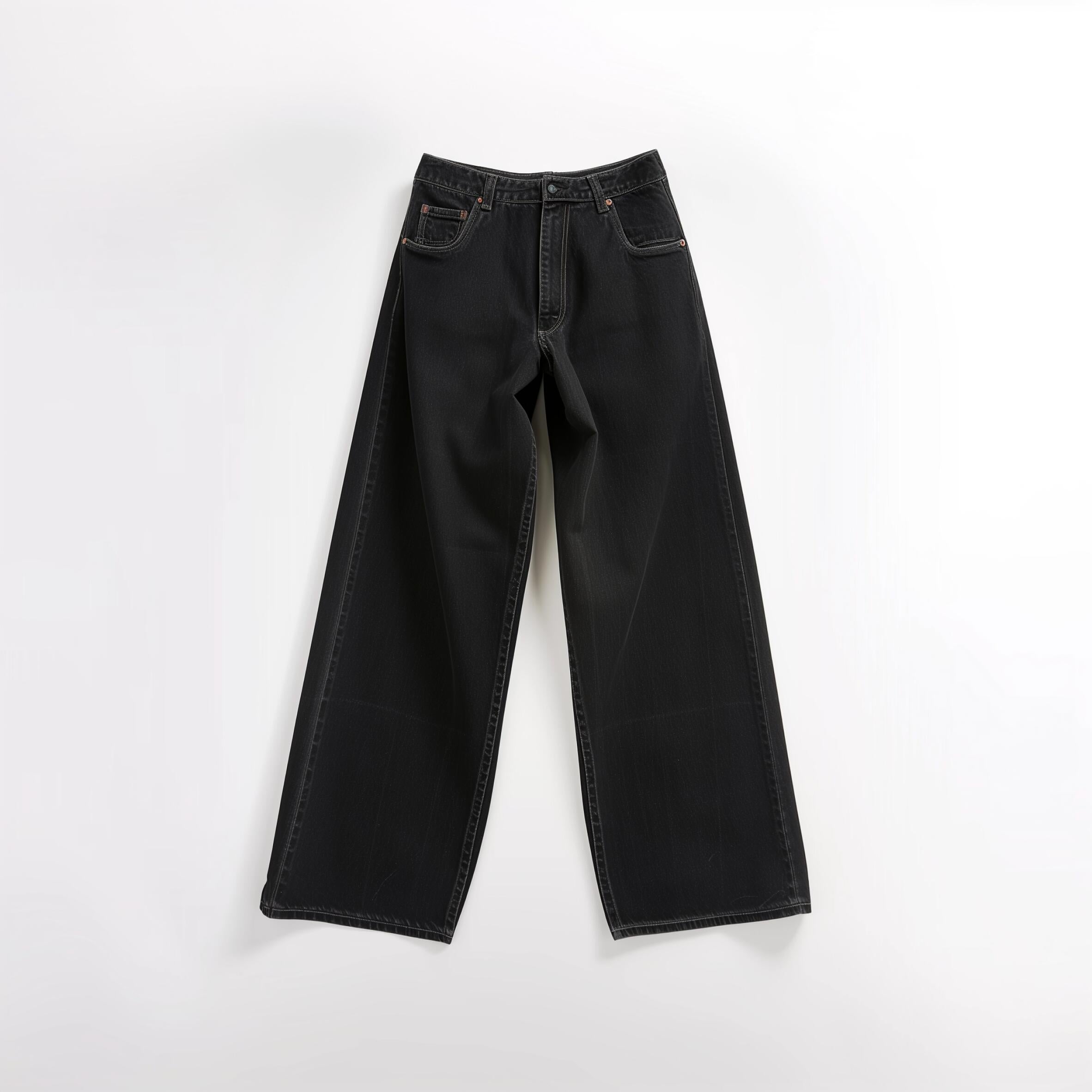 Women's High-Waist Wide Leg Black Jeans